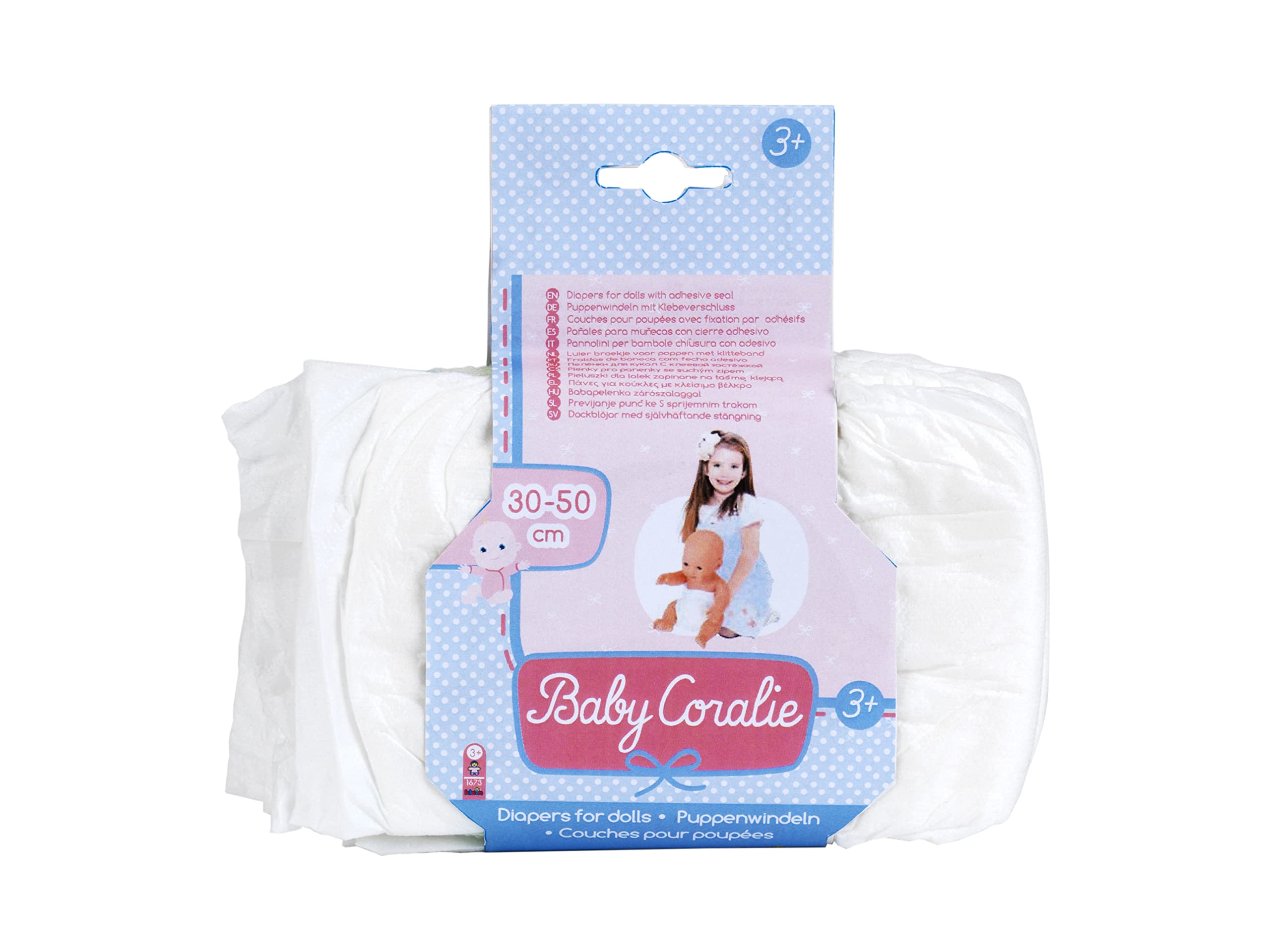 Theo Klein 1673 Baby Coralie nappies | For 30 to 50 cm tall dolls | Three nappies with Velcro fastening | Toys for children aged 3 and over