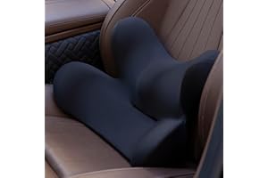 QYILAY Lumbar Support Pillow for Car, Memory Foam Lower Back Support Pillow, Butt Cushion for Pain Relief, Gap Filler Between Seat and Backrest,Ergonomic Lumbar Pillow for Car,Office Chair,Wheelchair.(Black)