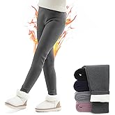 TXJ Sports Girls Fleece Lined Leggings Cotton Warm Leggings Thick Thermal Pants for Girls Winter 5-11 Years