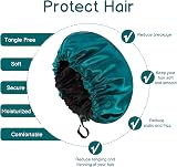 Fuyamp Satin Sleep Cap 2 Pack Adjustable Waterproof Double-Sided Purple Lake view 3