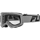 Fly Racing Focus Goggle Silver/Charcoal-Adult | ATV Clear Vision &amp; Durable