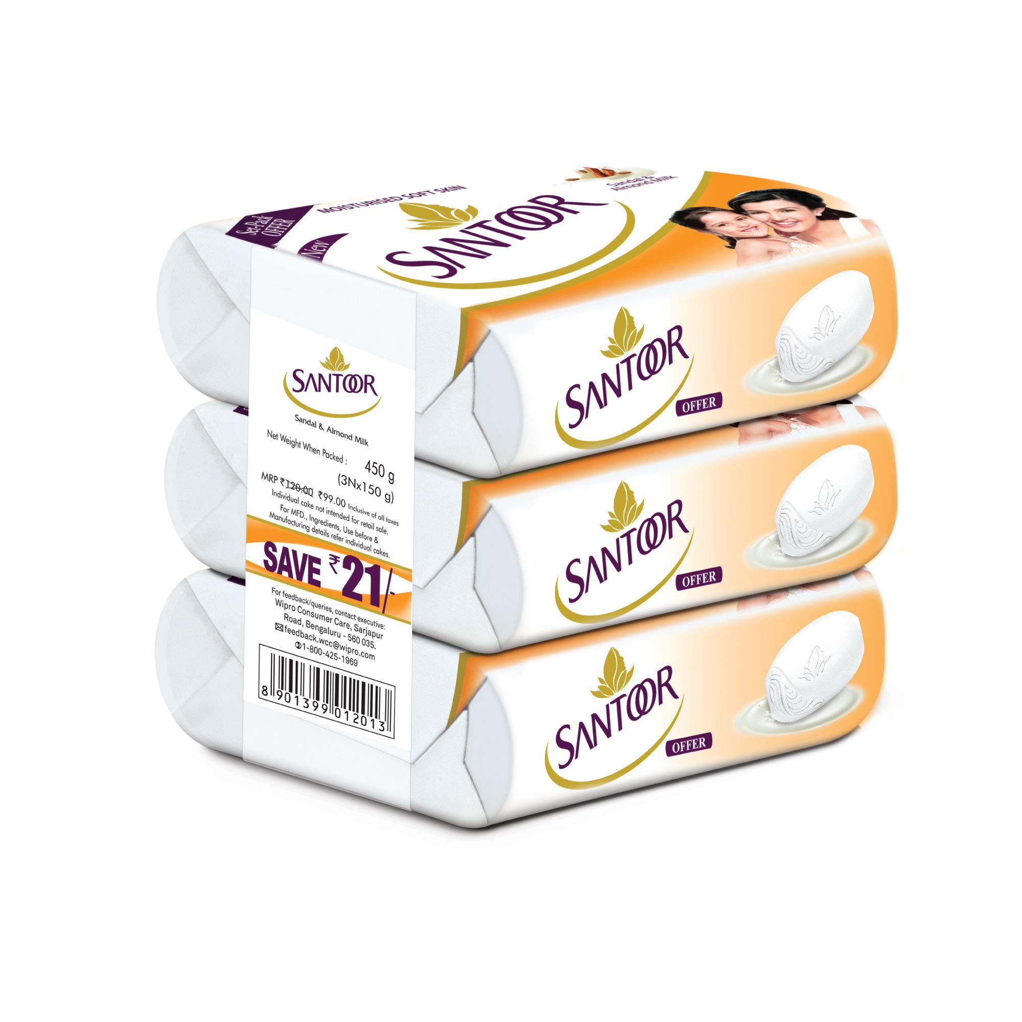 santoor almond soft soap