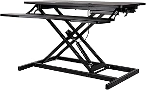 Mind Reader SDUP-BLK Desk for Home or Office, Monitor Riser with Keyboard Support, Adjustable Height Levels, Black
