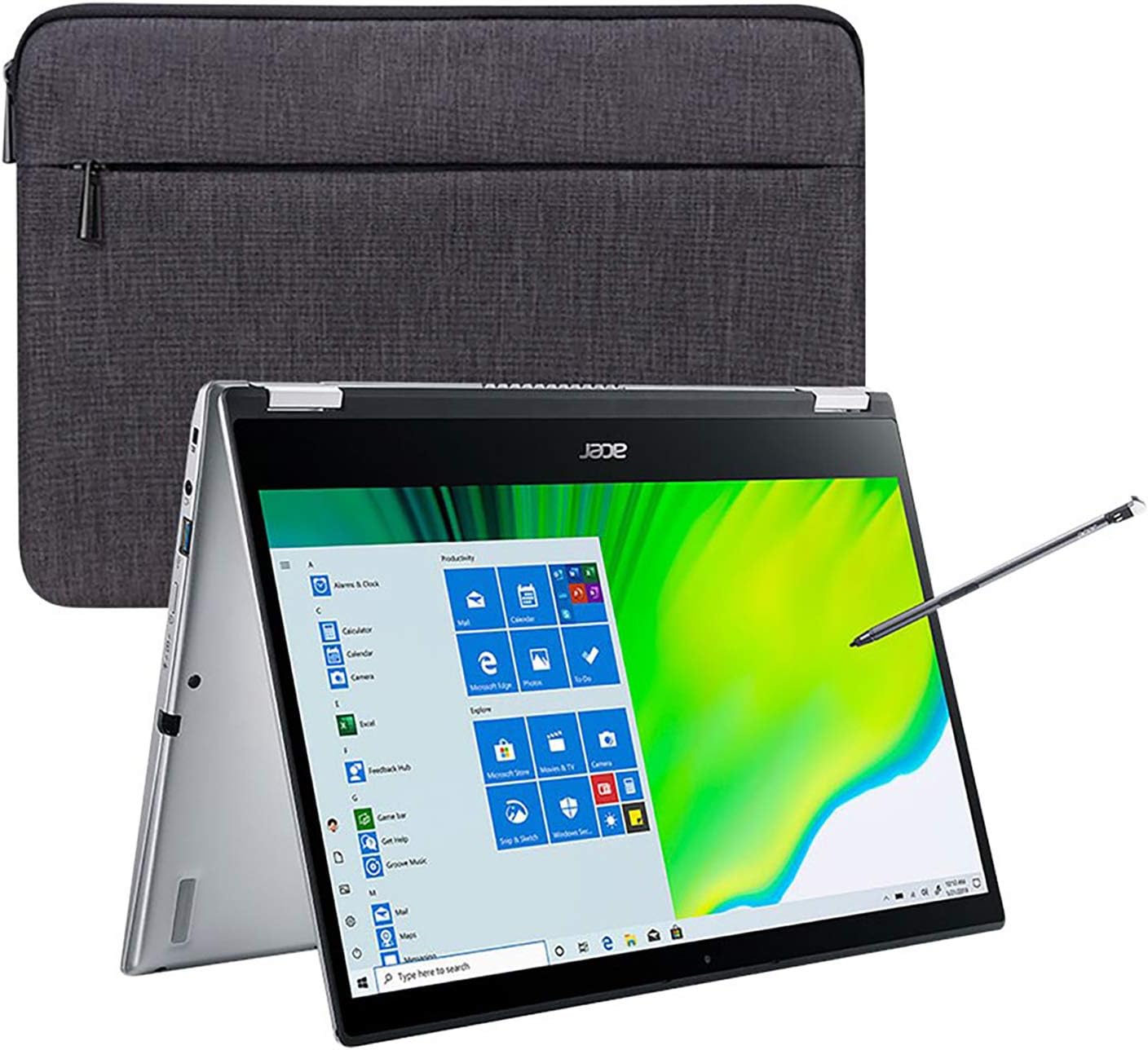 2020 Acer Spin 3 14" FHD Touchscreen Laptop Computer, 10th Gen Intel Quad-Core i5 1035G1 (Beats i7-7500u), 8GB DDR4 RAM, 256GB PCIe SSD, WiFi 6, Stylus, Online Class Ready, Windows 10, BROAGE MousePad