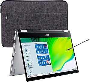 2020 Acer Spin 3 14" FHD Touchscreen Laptop Computer, 10th Gen Intel Quad-Core i5 1035G1 (Beats i7-7500u), 8GB DDR4 RAM, 256GB PCIe SSD, WiFi 6, Stylus, Online Class Ready, Windows 10, BROAGE MousePad