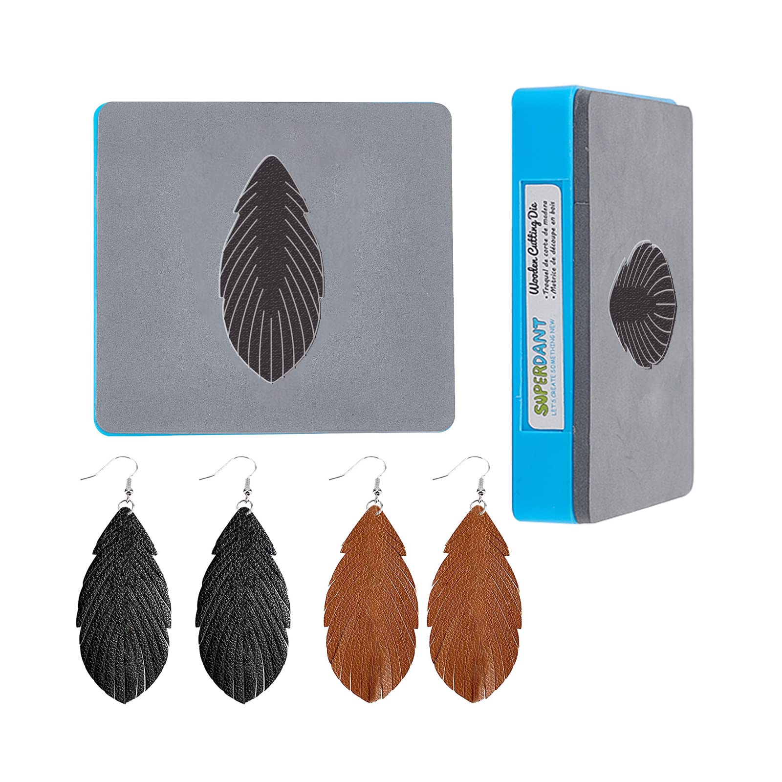 SUPERDANT Tassel Feather Earrings Cutting Dies Tassel Wooden Die Earrings Cuts Hanging Decorations Pendant Key Ring Die Cutting for Earring Making Girls DIY Art Crafts