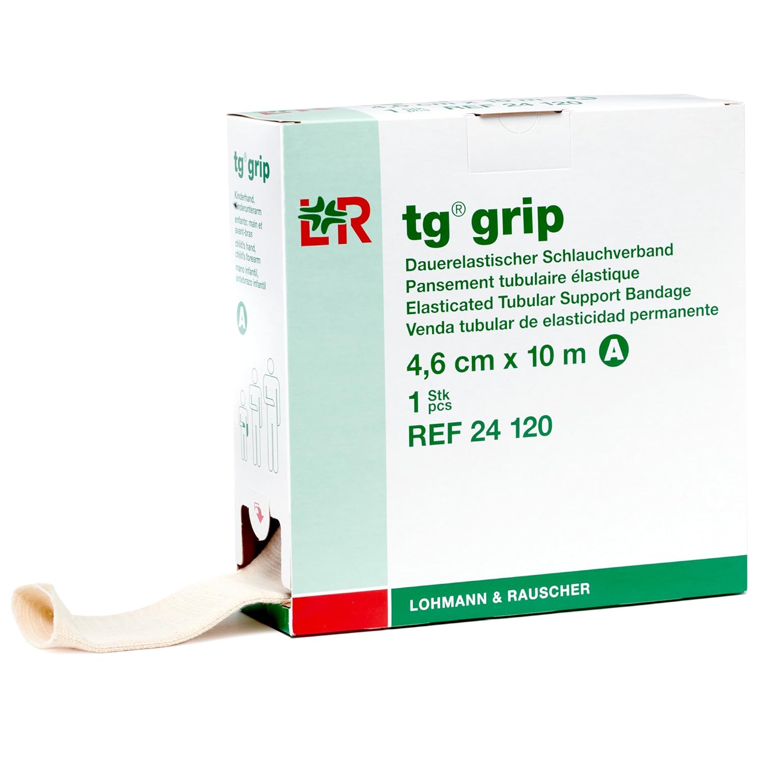 Lohmann & Rauscher Tg Grip, Size C, 6.5cm x 10m, Elasticated Tubular Compression Bandage for Light & Comfortable Support, Sleeve for Sprains, Strains, Soft Tissue Injuries, Skin Friendly Stockinette