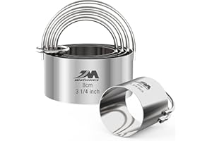 M JINGMEI Biscuit Cutter Set for baking (5 Pieces/Set), Round Cookies Cutter with Handle, Professional Baking Dough Tools