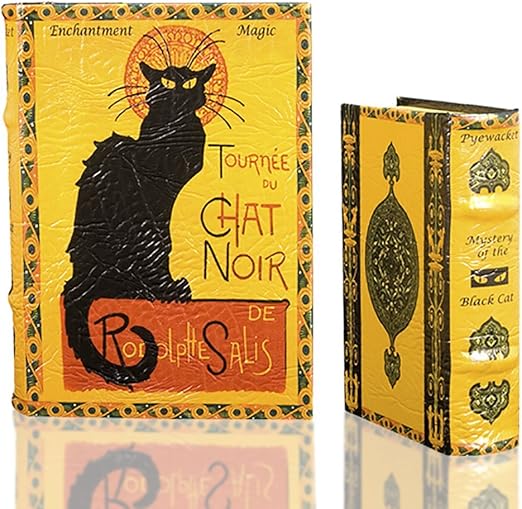 Le Chat Noir By Steinlen Black Cat Secret Book Box Set Jewelry Keepsake Trinket Box Tournee Du Chat Noir Comes With Two Book Boxes