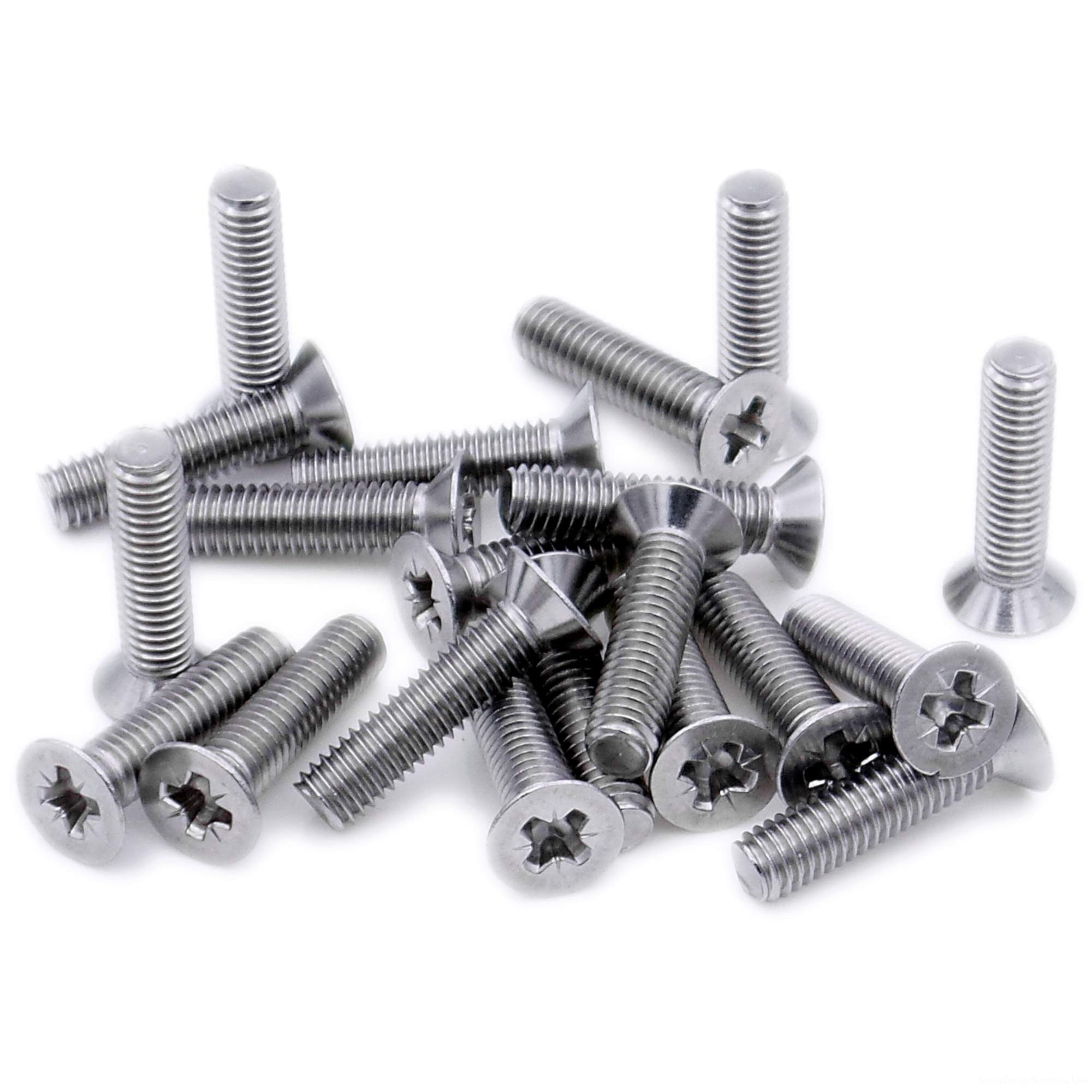 M5 (5mm x 10mm) Pozi Countersunk Machine Screw (Bolt) - Stainless Steel (A2) (Pack of 20)