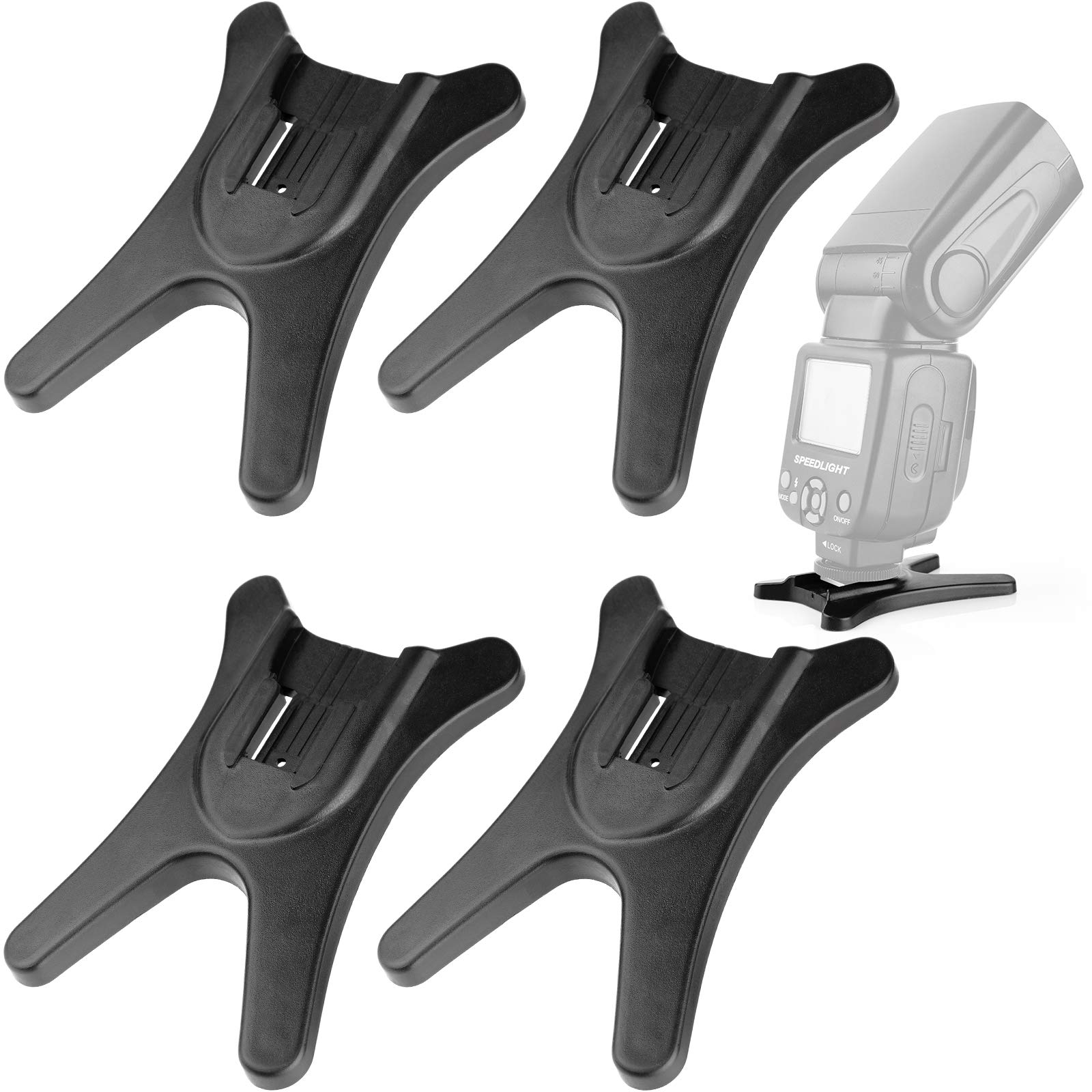 Anwenk Camera Flash Stand Flash Speedlight Hot Shoe Mount Stand with 1/4" Metal Tripod Thread for Flash Speedlight Speedlite Canon Nikon Sigma Olympus Panasonic Pentax 4 Pack