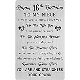HYHYDHP Niece 16th Birthday Card - 16 Year Old Birthday Gifts for Niece - Happy 16th Birthday Niece Card, Niece 16 Yr Bday Ideas