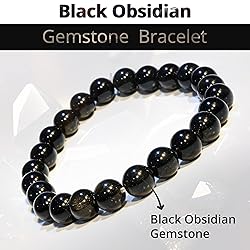 Black Obsidian Crystal Bead Bracelet – Healing