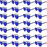 BOUBONI 28 Pack Heart Shaped Sunglasses for Women Rimless Heart Glasses Bulk Mardi Gras Candy Color Sunglasses for Party