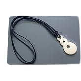 Swimmi Hand Carved Maori Bone Necklace, Handmade Double Twist Friendship Tribal Bone Neckace for Men Women Jewelry AA319