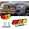 aHei Tri-Color Grille Badge Emblem LED Light Car Truck Badge Emblem lamp Fit for Tacoma 4Runner Tundra Sequoia Rav4 Highlander Decoration Accessories (Diamond)