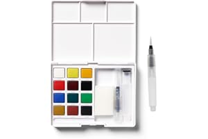 SAKURA XCNW-12H XNCW-12H, 12 Assorted Watercolors Field Sketch Set with Brush