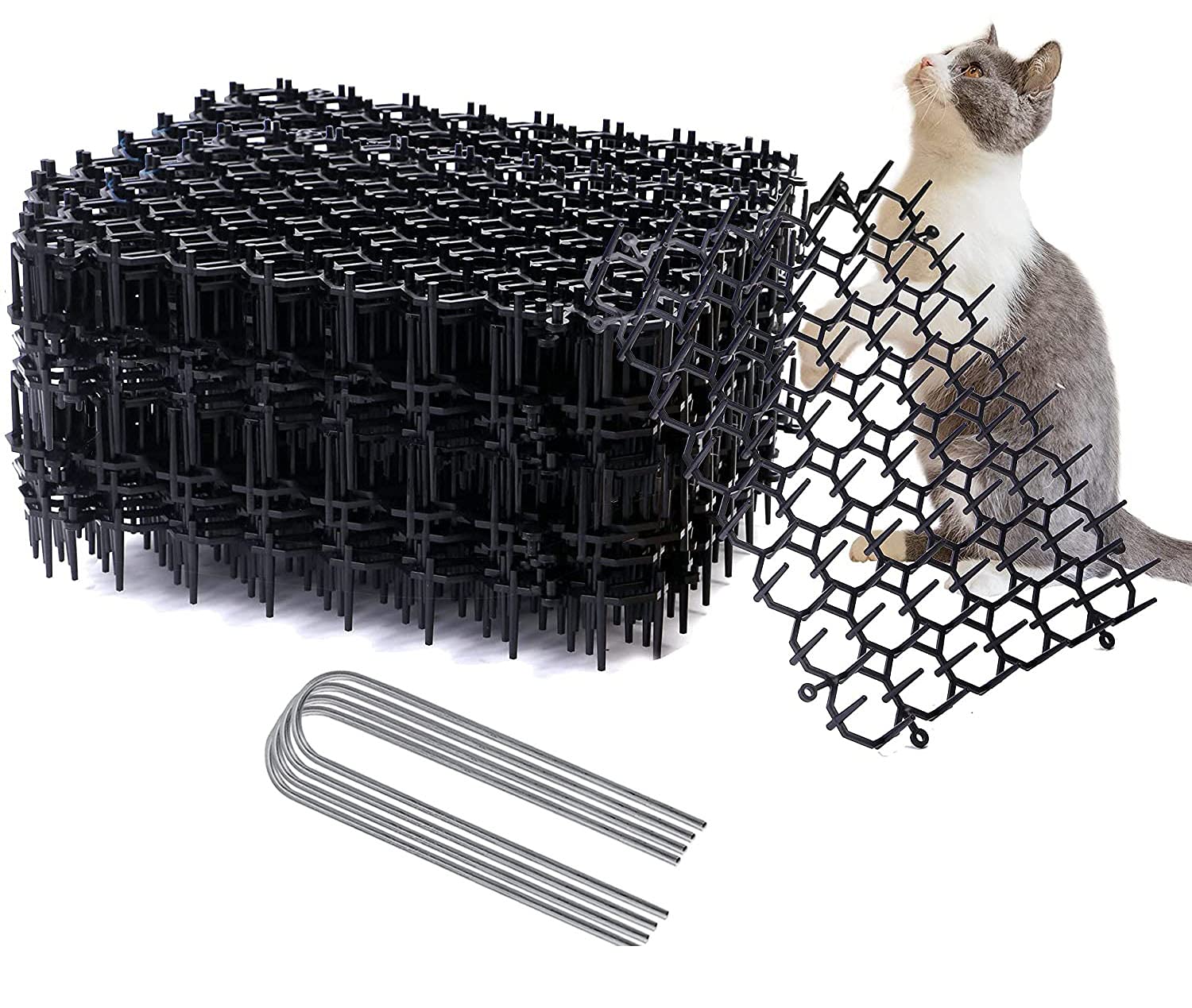 20pcs 15.5cm*20 cm Cat Scat Mat Digging Stopper Spikes Mats, Cat Repellent Mat, Anti Cat Spikes Indoor Mats for Garden Outdoor