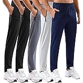 MSGD 5 Pack Men's Sweatpants with Zipper Pockets Stretch Lightweight Athletic Track Activewear Pants for Men Joggers Running Workout Gym,4XL