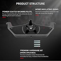 cciyu D1012 D1414 Front & Rear Disc Brake Pads Kit