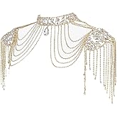 BOLOUY Crystal Tassels Arm Chain Women Body Jewelry Multilayer Shoulder Body Jewelry Shoulder Chain Necklace for Any Occasion