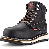 SUREWAY 6” Mens Heavy Duty Soft/Steel Toe Work Boots for Men,Goodyear Welt,Extremely Comfortable Durable Proved,Oil/Slip Resistant,Thicker Leather,Wedge Sole,EH Safety Industrial Construction Boots