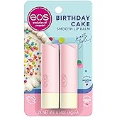 eos Natural Shea Lip Balm- Birthday Cake, 0.14 oz, (Pack of 2) | Made with Shea Butter, Jojoba Seed, Coconut, and Sunflower Seed Oil, Cruelty-Free, All-day Moisture for Sensitive Skin