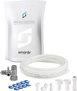 smardy ZO004 10m Universal Anschluss-Set Wasserzulaufleitung inkl. 2 Wege Verteiler Adapter 3/8“ x ¼“ für Kühlschrank Side by Side, Kühlschrankschlauch, Wasserschlauch 6,35mm