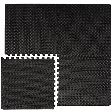 Eyepower 4 Bodenmatten 63x63cm 1cm Fitnessmatte Sportmatte Puzzlematte Schwarz