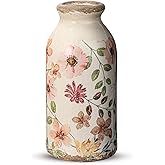 Ninehaoou Ceramic Small Vase Rustic Farmhouse Vase Boho Vases Home Decoration for Your Kitchen Bedroom Office Bathroom& Shelf Centerpiece Table Decorative(6 Inches,Elegant)