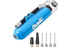 ouyili Sports Ball Pump Kit - Portable Air Pump Two-Way Dual Action Inflatable Perfect for Basketballs, Soccer Balls and More - Professional Hand Pump Kit with Needles and Flexible Hose