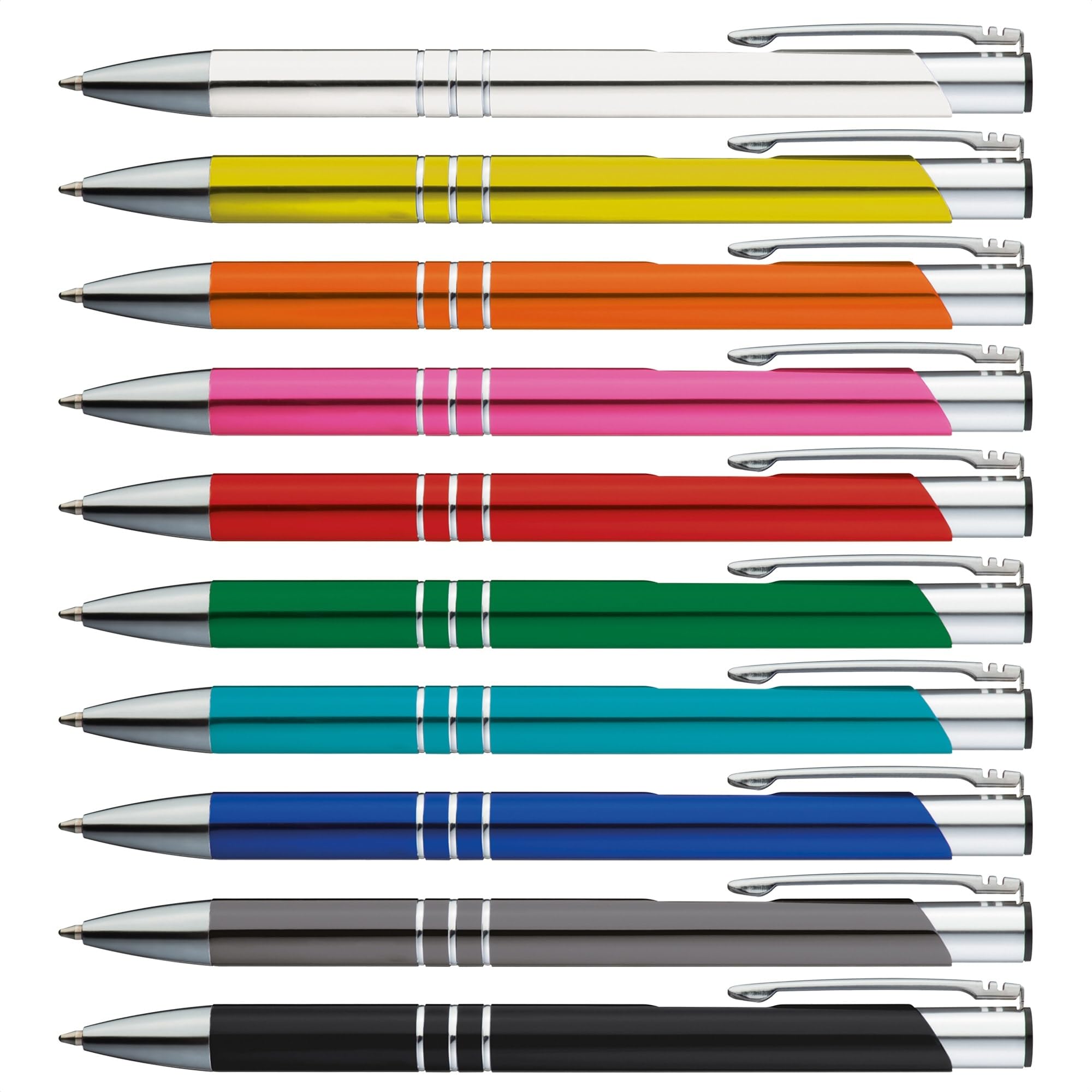 GIMEI Metal Ballpoint Pen, Pack of 50, Premium Ballpoint Pen Set, High Quality, Ballpoint Pen for Easy and Soft Writing, Blue Writing Ballpoint Pen, Colourful as a Visual Eye-Catcher — image 1