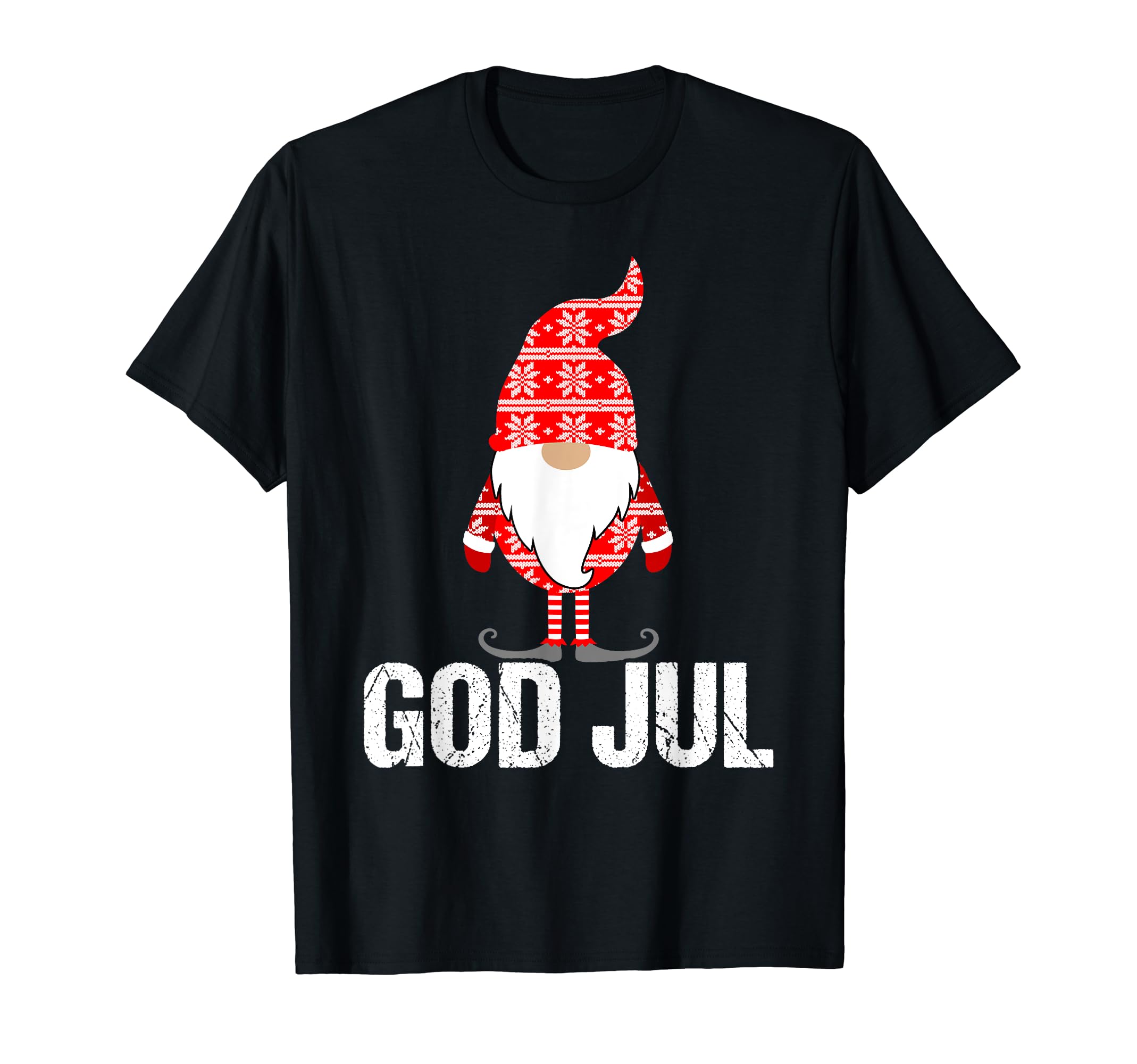 Tomte Santa Scandinavian Gnome God Jul Christmas Tee T-Shirt