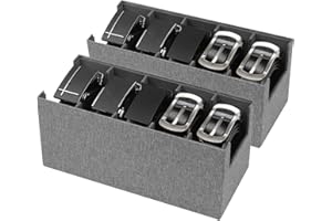 Qozary Belt Organizer for Closet - 2 Pack Sturdy Belt Holder, Tie Organizer for Drawer, Ties Display Case for Men - Stylish and Practical Storage