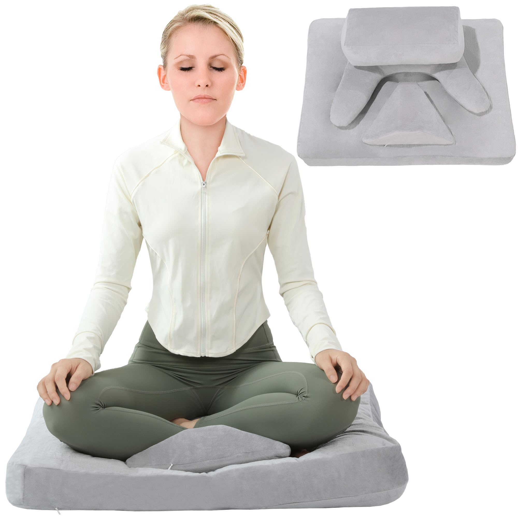 BALAPET Meditation Cushion Foam Meditation Cushion for Sitting on Floor,Floor Pillow with 2 Knee Cushion & Hip Cushion