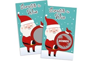 YANGMICS DIRECT Christmas Scratch Off Games - 40 Pcs Xmas Party Fun for Family, Includes Cards and Game