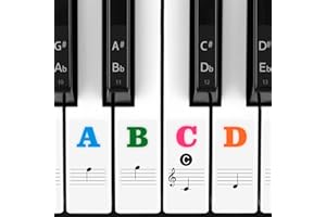 Piano Stickers for Keys, Eison Colorful Piano Keyboard Stickers for 88/61/54/49/37 Full Set Stickers Kids Learning Piano, Removable, Leaves No Residue, Multi-Color,Great Children's Gift