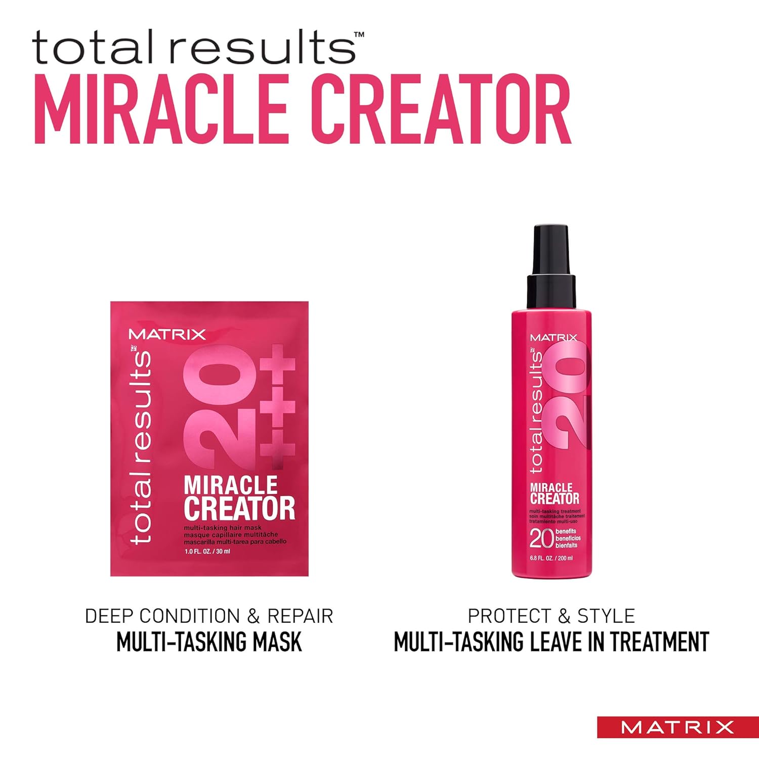 MATRIX Total Results Miracle Creator Multi-Tasking Treatment | Ultimate Strengthening Leave-In Treatment | For Damaged Hair | 6.8 Fl. Oz.: Premium Beauty
