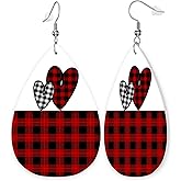 Leather Earrings Set, Lightweight Faux Leather Teardrop Dangle Earrings, Teardrop Jewelry Earrings