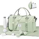 Gym Bag for Women Men with Shoes Compartment,Sports Duffle Bags Personal item travel Duffel Tote Bag Small Carry on Weekender Overnight Bag Workout Dance Bags Hospital Holdalls Grass Green