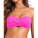 Tempt Me Women Twist Bandeau Bikini Top Strapless Swimsuit Top Only