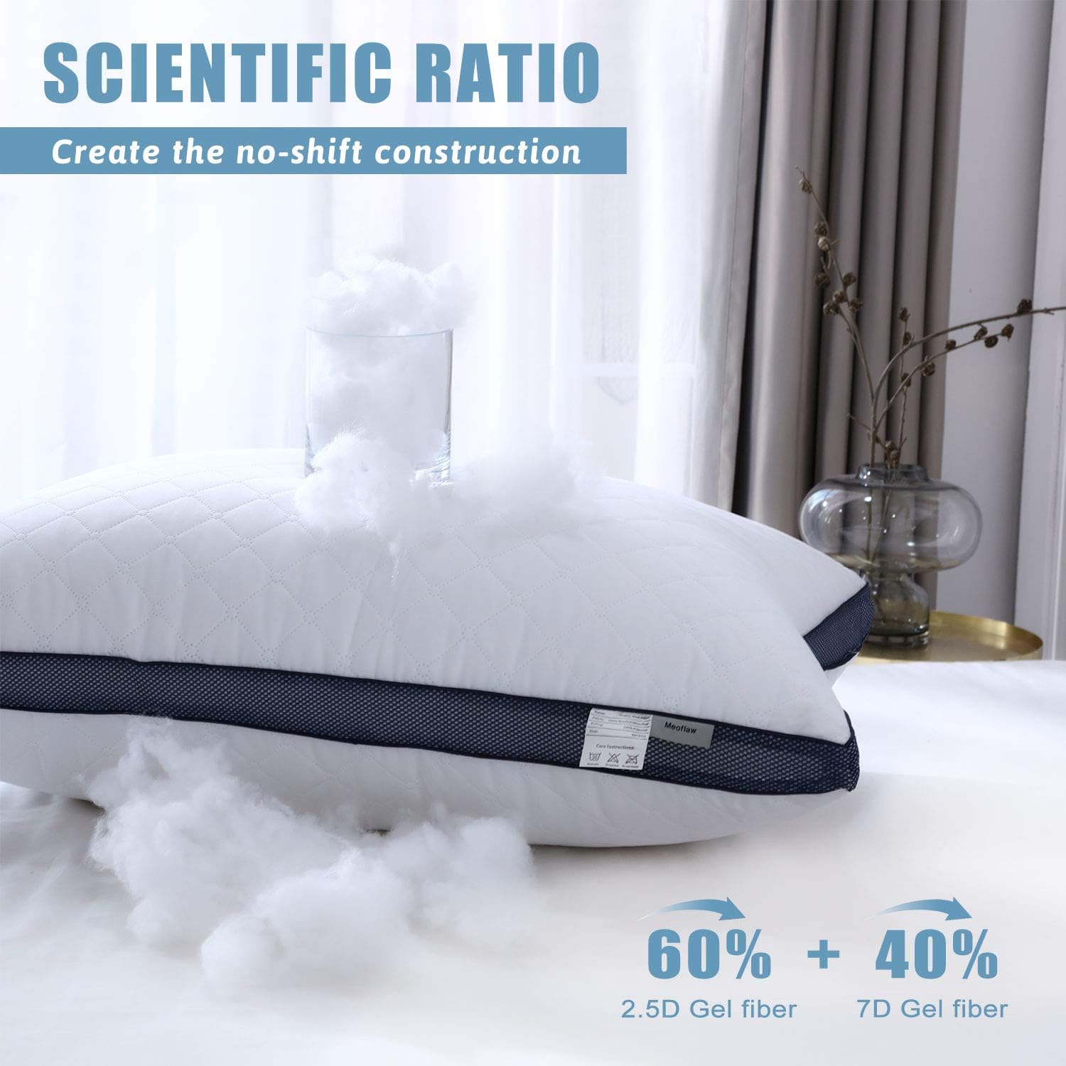 Pillows for Sleeping(2-Pack) , Luxury Hotel Gel Pillow ,Bed Pillows for Side and Back Sleeper (Queen): Kitchen & Dining