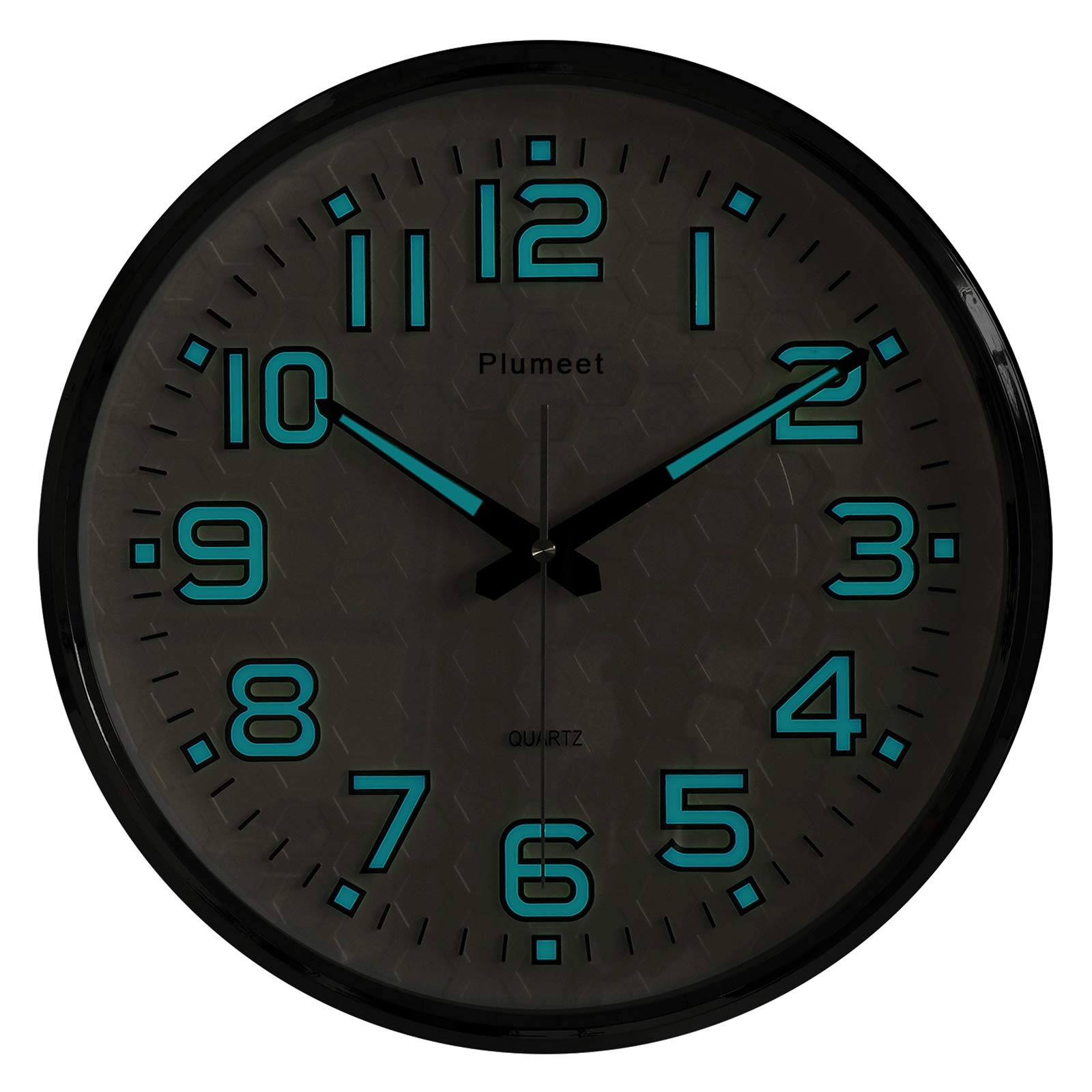 Plumeet Night Light Wall Clocks 13'' Clock with Silent NonTicking