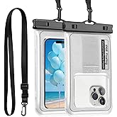 Kebrela Waterproof Phone Pouch, IP68 Floating Waterproof Phone Case, Dry Bag Beach Essentials with Adjustable Lanyard for iPhone 16 Pro Max /15 Pro/Galaxy S24 S23, Up to 7.0'', Flash Silver, 1 Pack