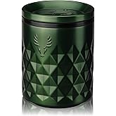 Viski Paragon Cocktail Tumbler Insulated Cocktail Cup, Insulated Rocks Tumbler, Ceramic Lined Stainless Steel Whiskey Glass Green Satin 12oz Set of 1
