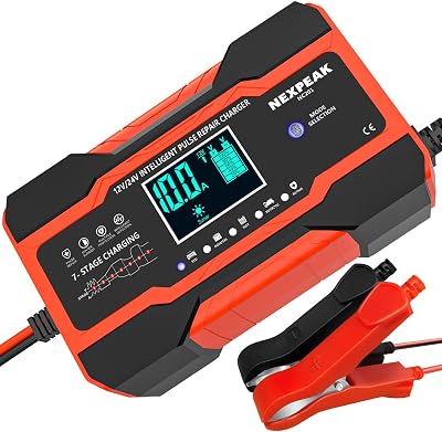 Nexpeak 10 Amp Car Battery Charger 12V/24V Smart Fully Automatic