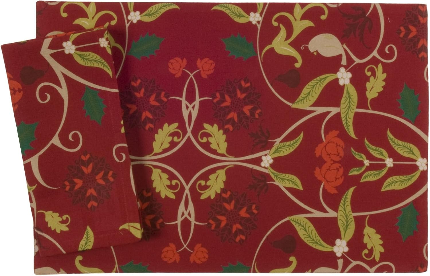 Now Designs Placemats, Garland Print Chili, Set of 4 Home & Kitchen