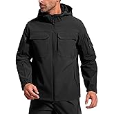 FREE SOLDIER Men's Waterproof Softshell Jacket Fleece Lined Outdoor Jacket Tactical Military Hoodie Windbreaker