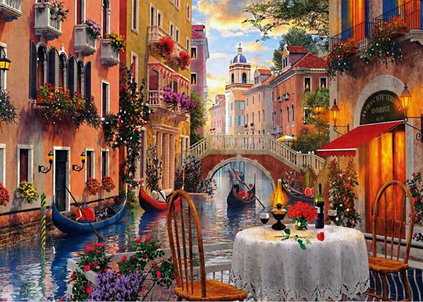 ZFCGEE Puzzles for Adults 1000 Pieces, Art Painting Jigsaw Puzzle for Scenery Pattern Gift Family Fun Game (Scenery F)