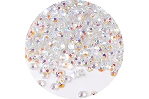 LAVIYO 4500 Pcs SS12 3mm AB Flatback Rhinestones for Nails Art Crafts Transparent Glitter Round Gems Crystals DIY Clothes Shoes(Clear White AB)